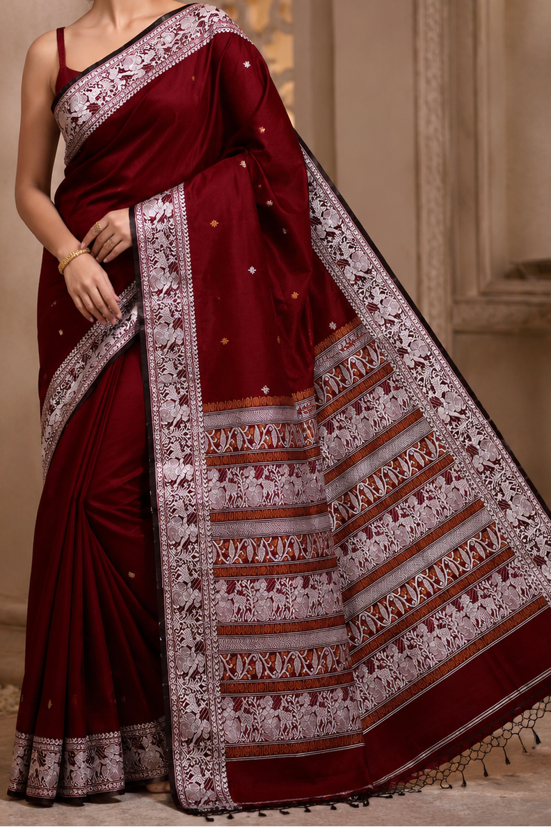 Ethereal Epics Baluchari Saree