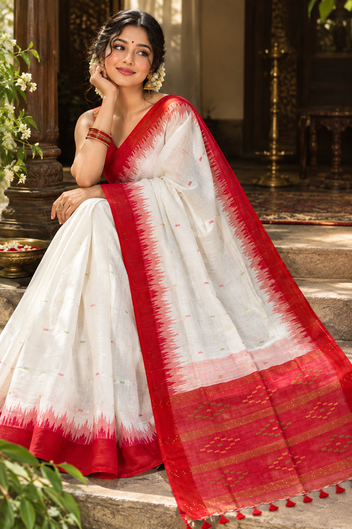 Untamed Passion Handloom Ikkat Saree