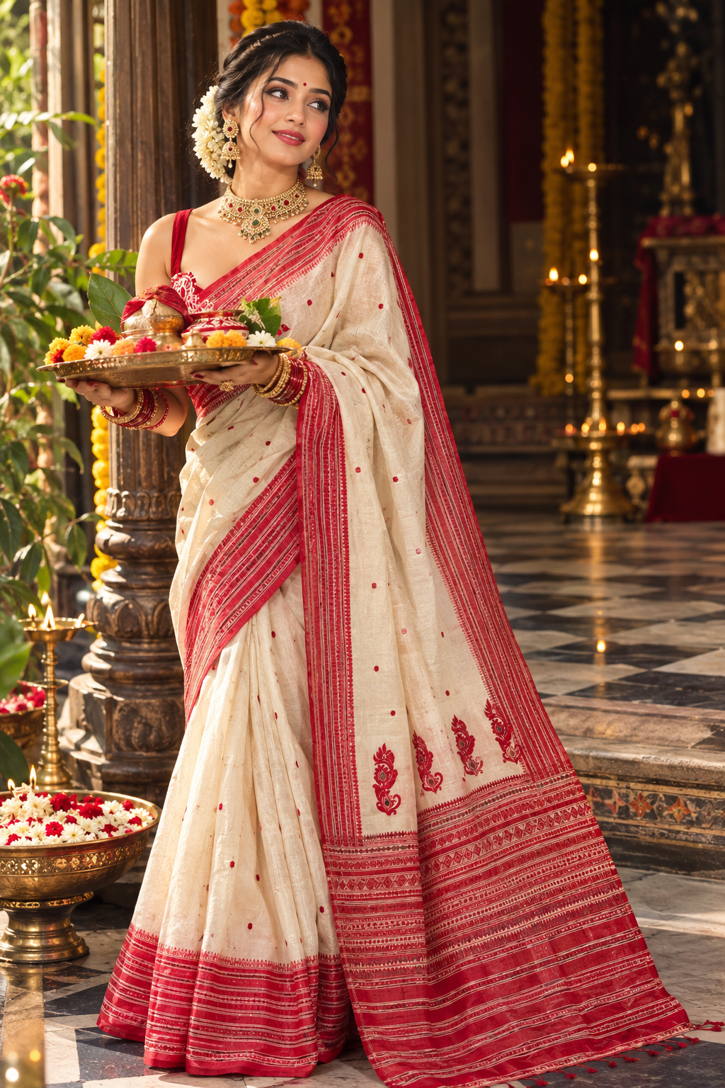 Heart Of Bengal - The Auspicious Tussar Saree