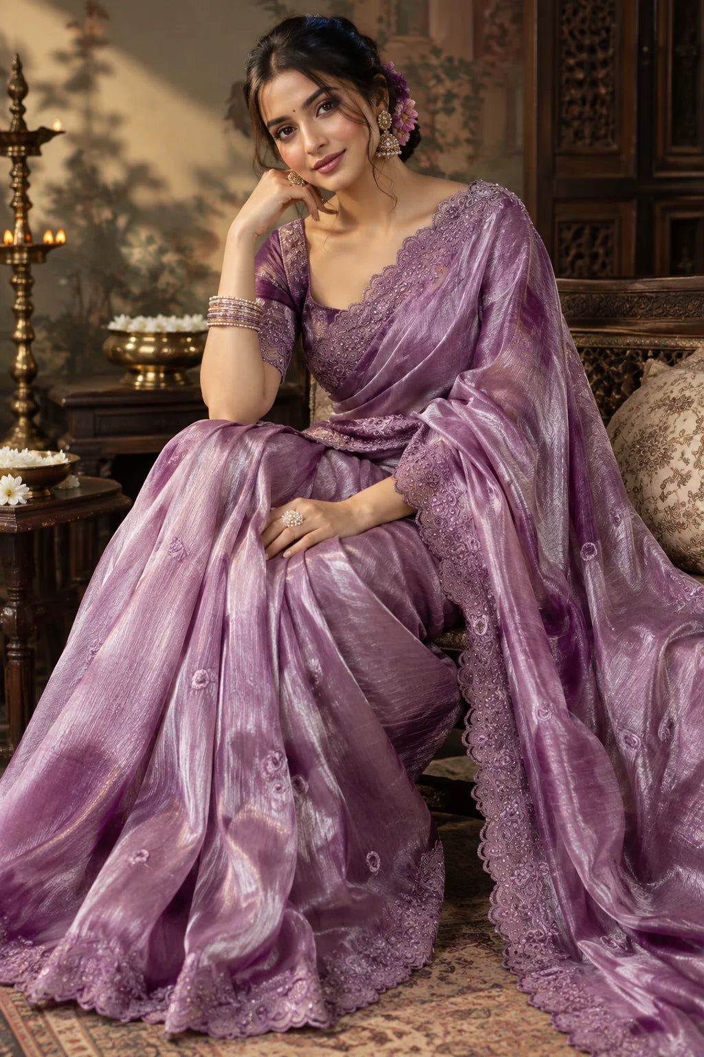 Traditional Heart Fancy Silk Saree
