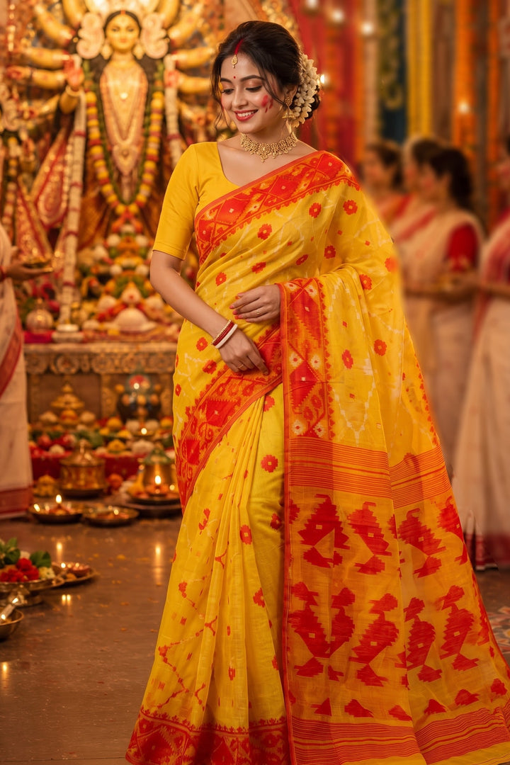 Kumudini | Karat Dhakai Jamdani Saree