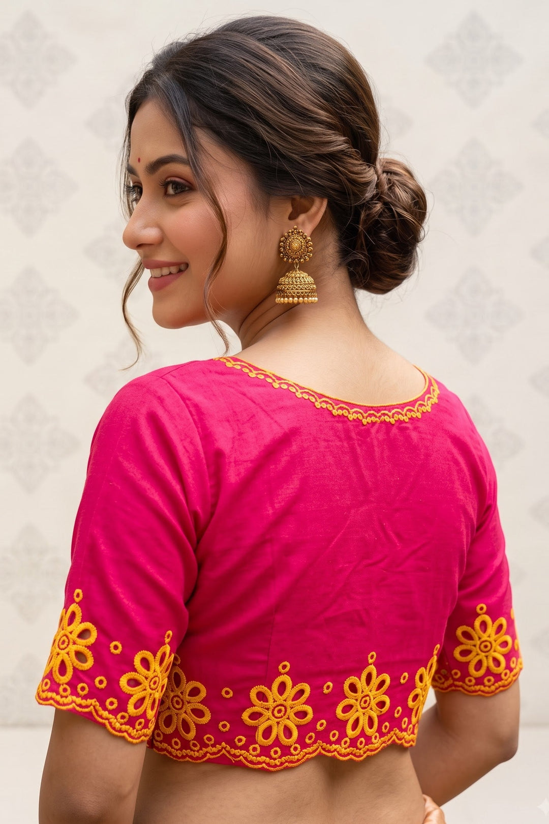 A Crown of Petals Cotton Embroidered Blouse