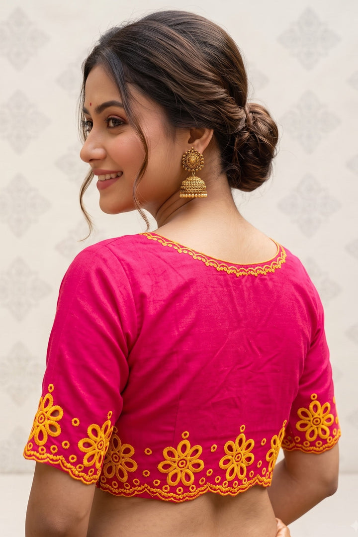 A Crown of Petals Cotton Embroidered Blouse