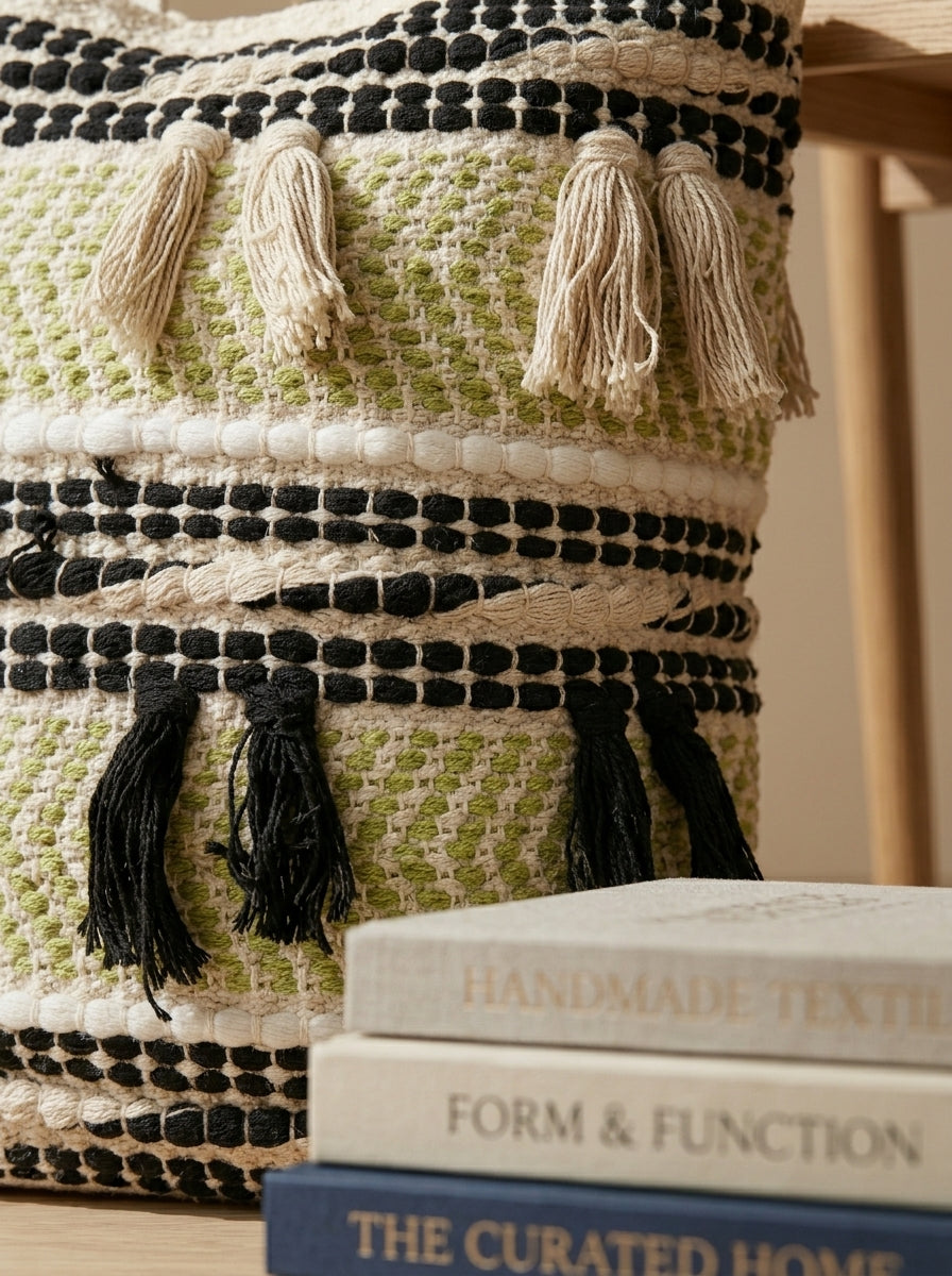 Boho Handwoven Tassel Tote Bag