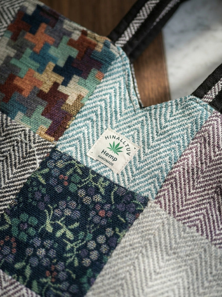 Woven Story-Patchwork Tote Bag