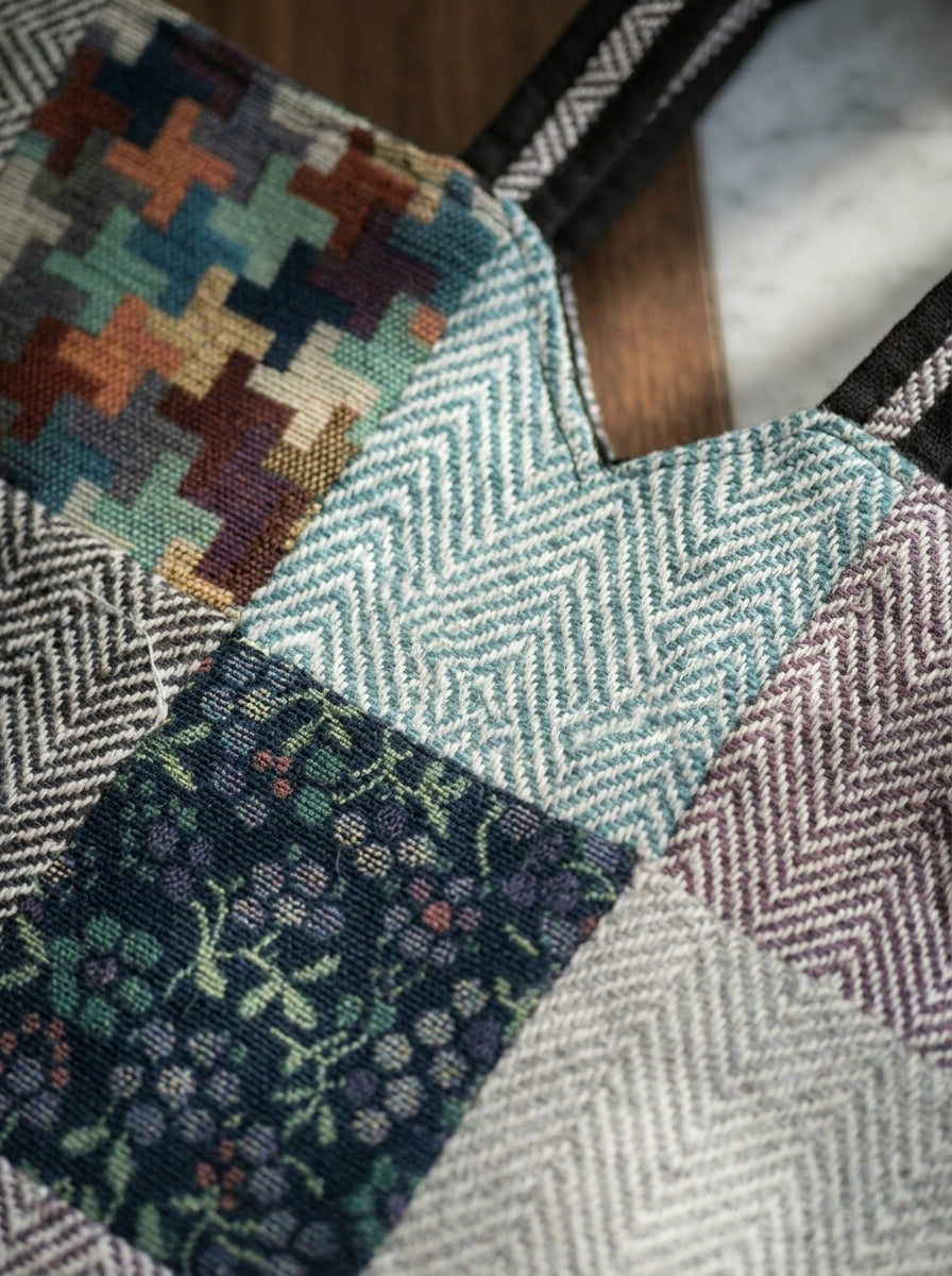 Woven Story-Patchwork Tote Bag