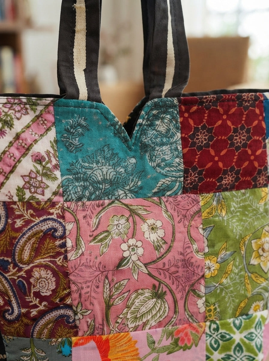 Patched With Love-Patchwork Tote Bag