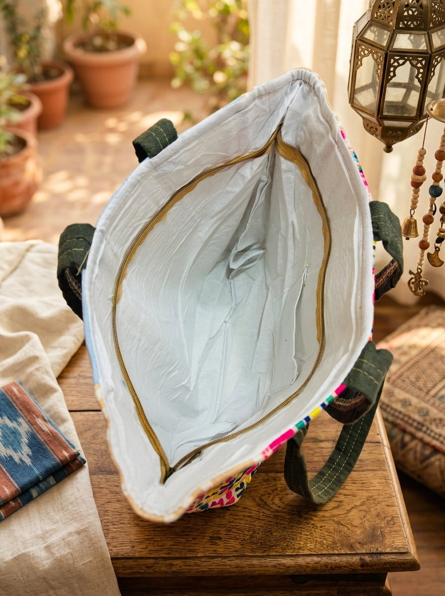 Boho Horizon – Artisan Woven Tote Bag