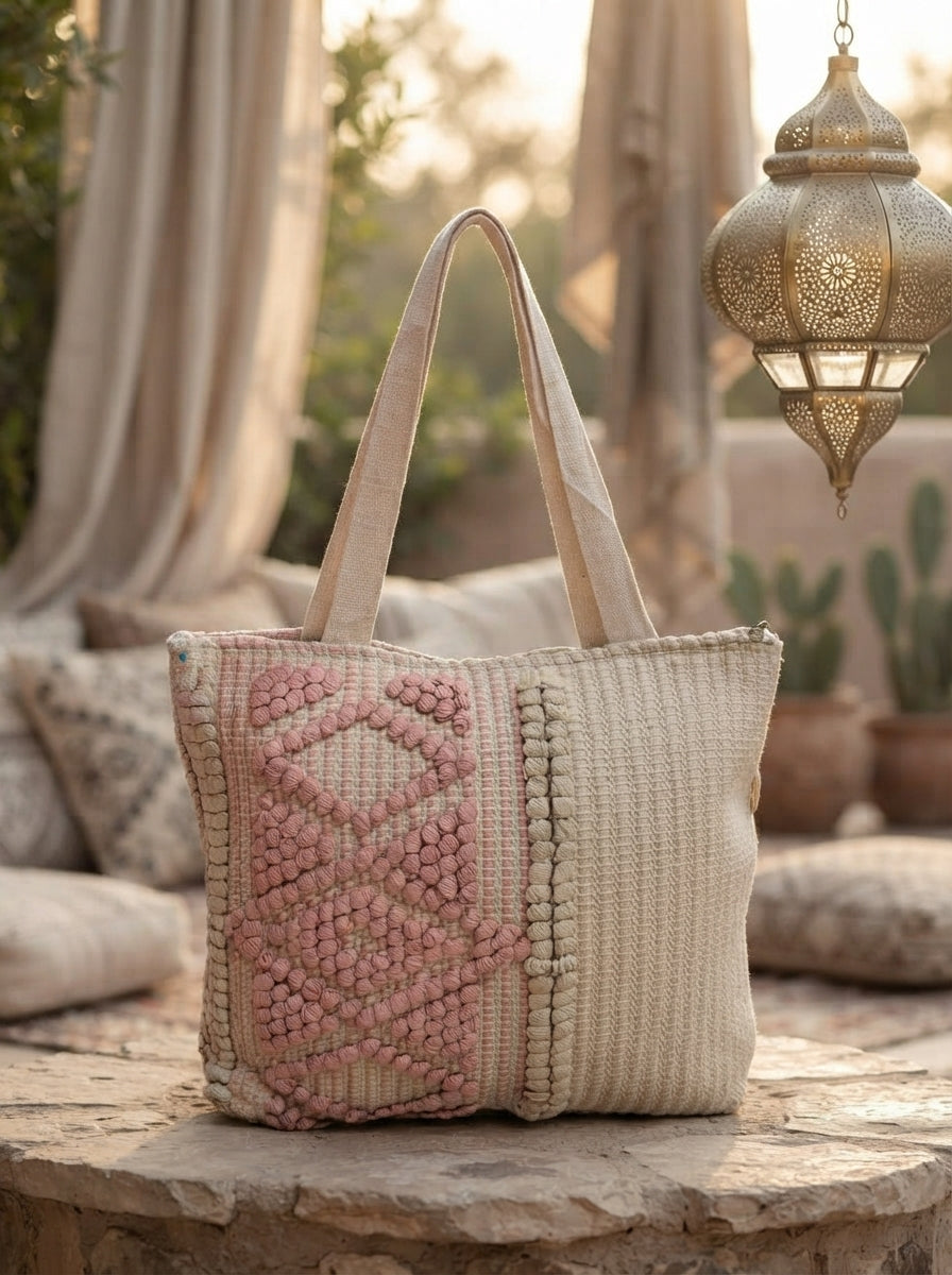 Living My Story - Textured Cotton Tote Bag
