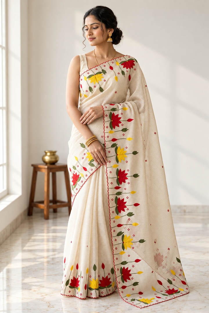Padyo Pata Kota Applique Saree