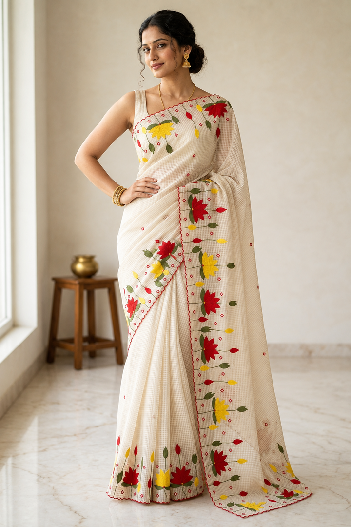 Padyo Pata Kota Applique Saree