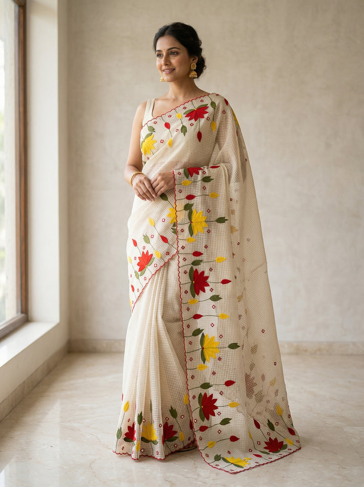 Padyo Pata Kota Applique Saree