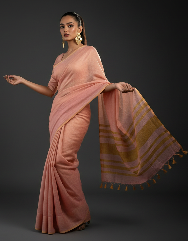 Golapi Abha Tissue Linen Saree