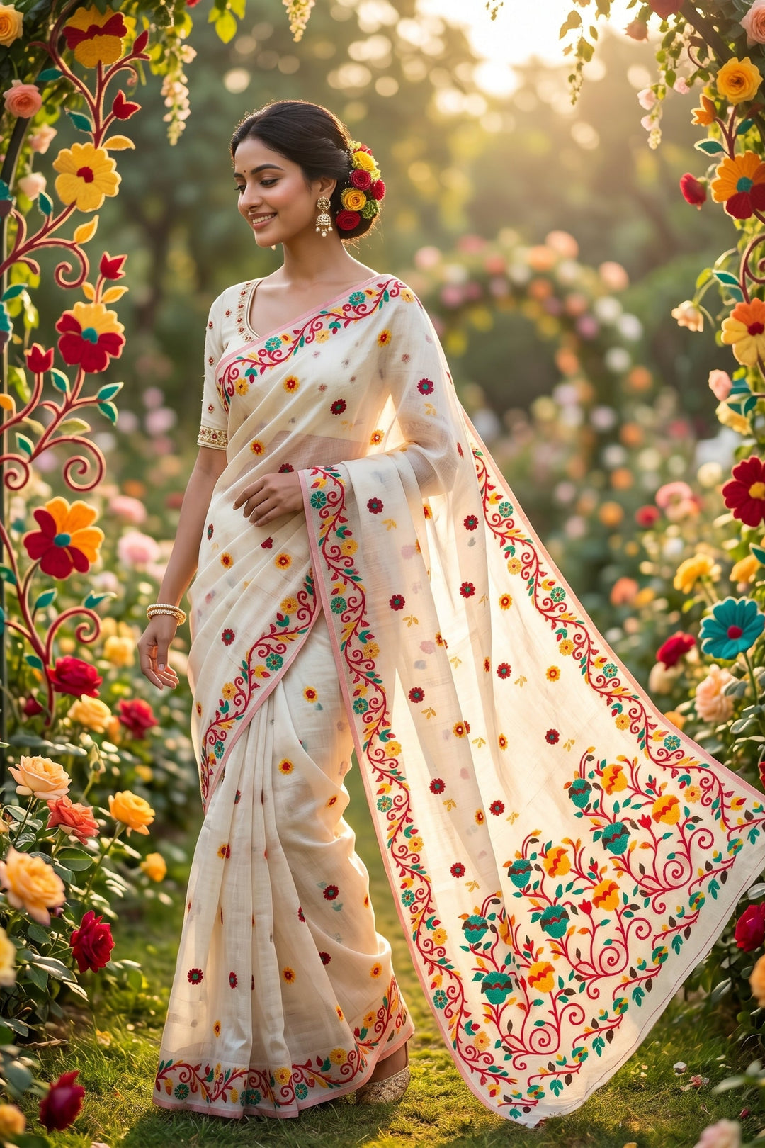 Rongoboti  (রঙ্গবতী)  Cotton Silk Saree