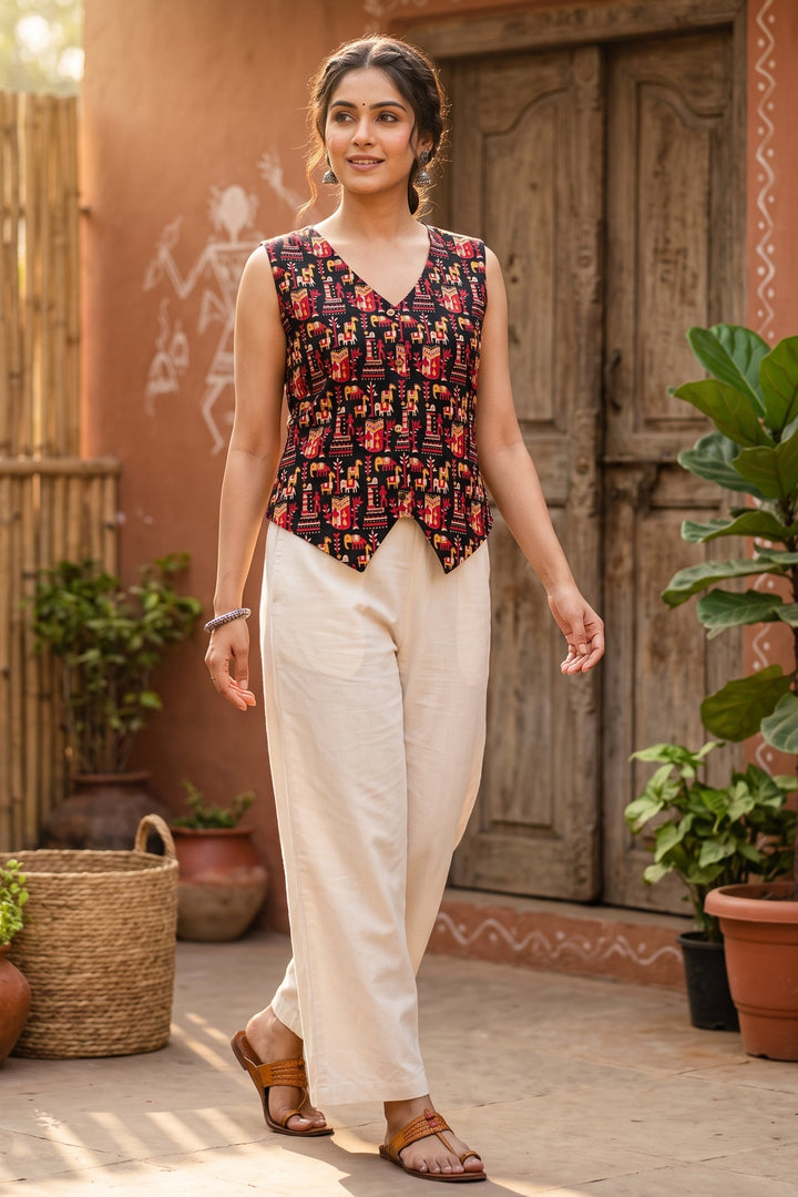 Aaranya – Tribal Print Cotton Vest Kurti