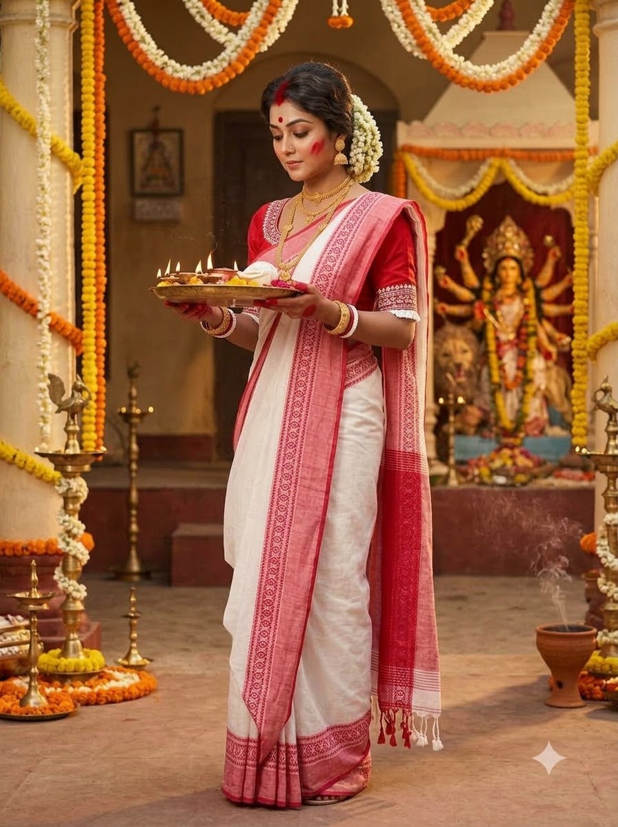 Adya Shakti Sharad Roop — আদ্যাশক্তি শারদরূপ Saree Blouse Combo