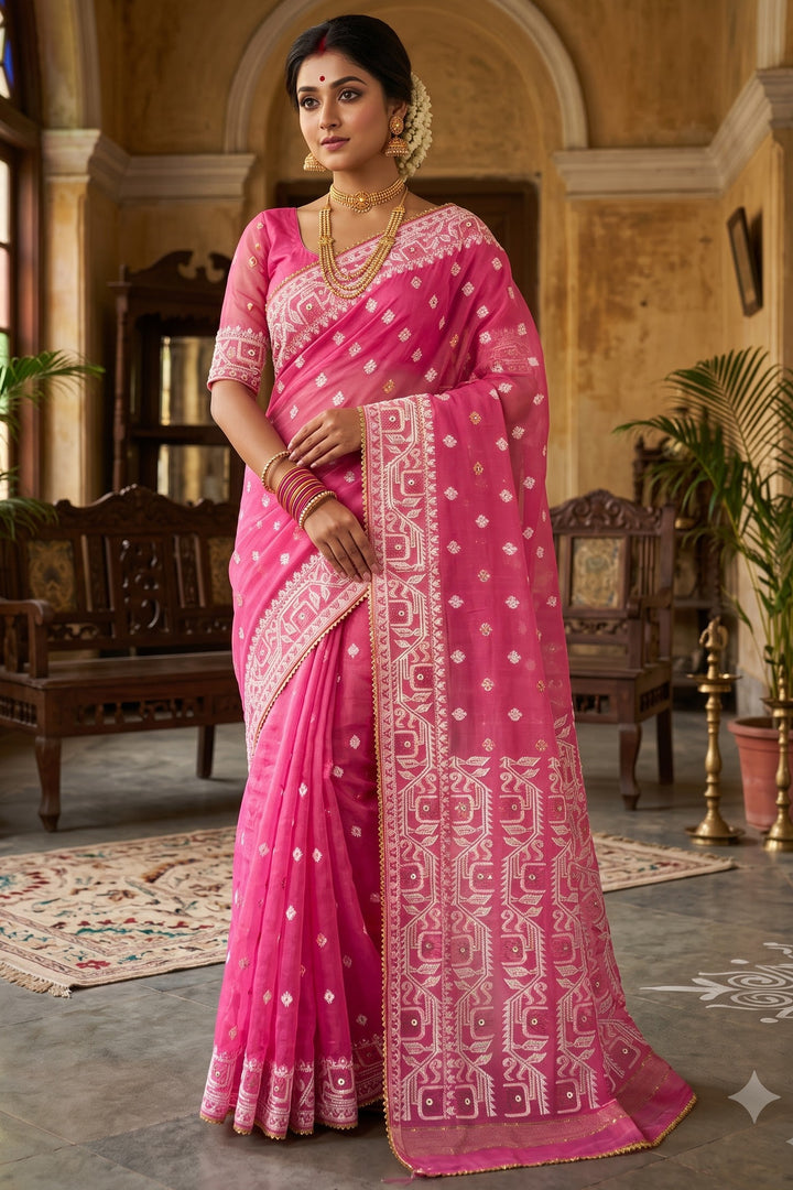 Sonar Alo  Katdana Jamdani Saree(Golapi)