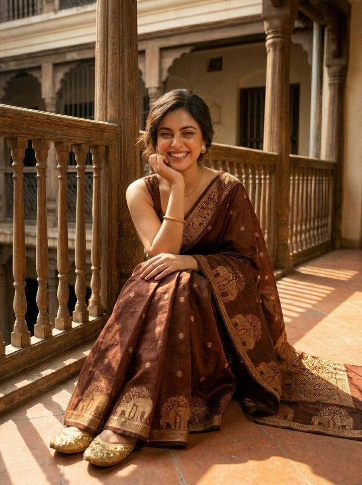 Blossom Drizzle Muslin Silk Saree