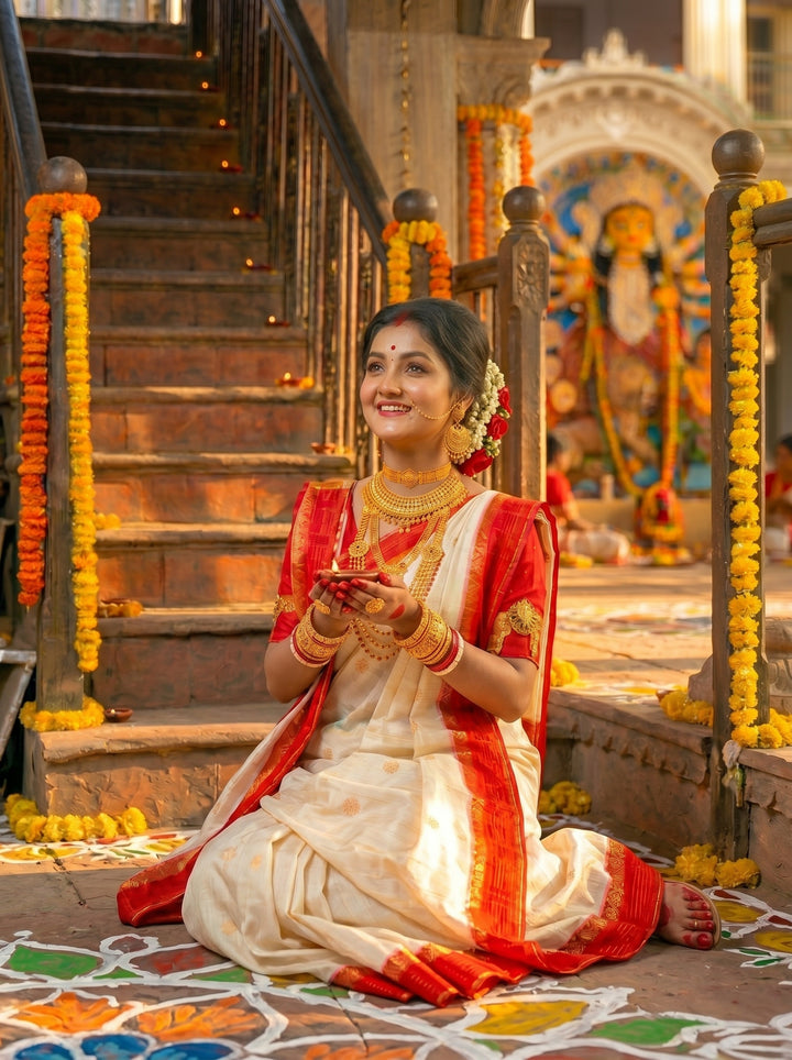 Pujarini  Banarasi Cotton Silk Saree