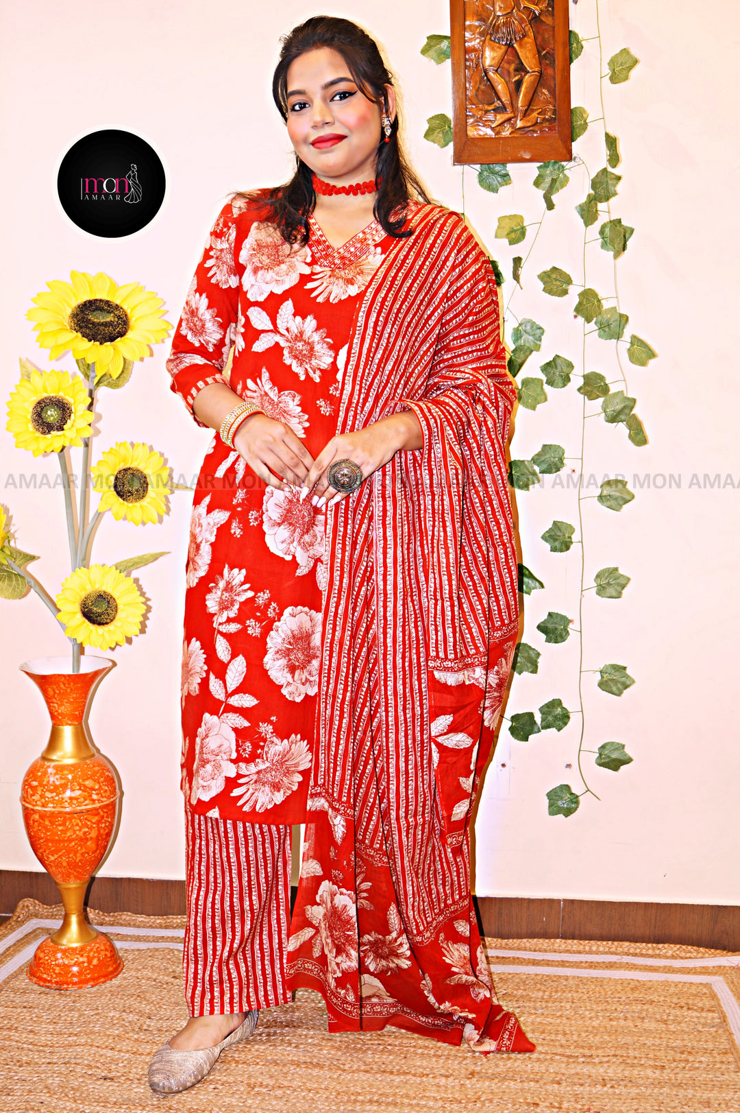 Cotton Flame - Kurti Set