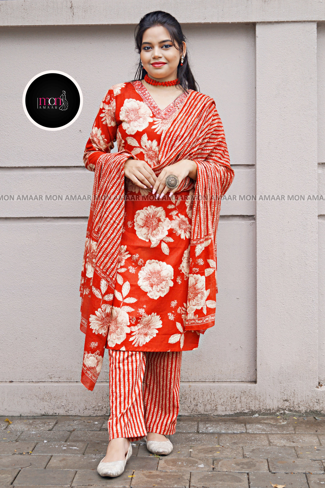 Cotton Flame - Kurti Set