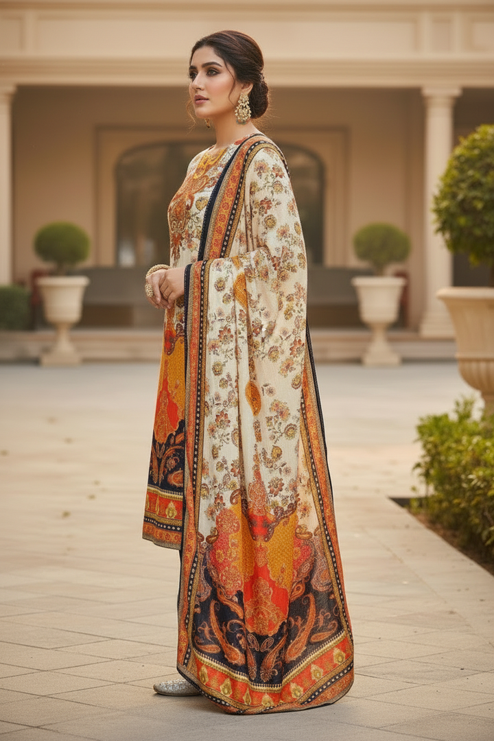 Nayab - Pakistani Style Muslin Crepe Silk Kurti set