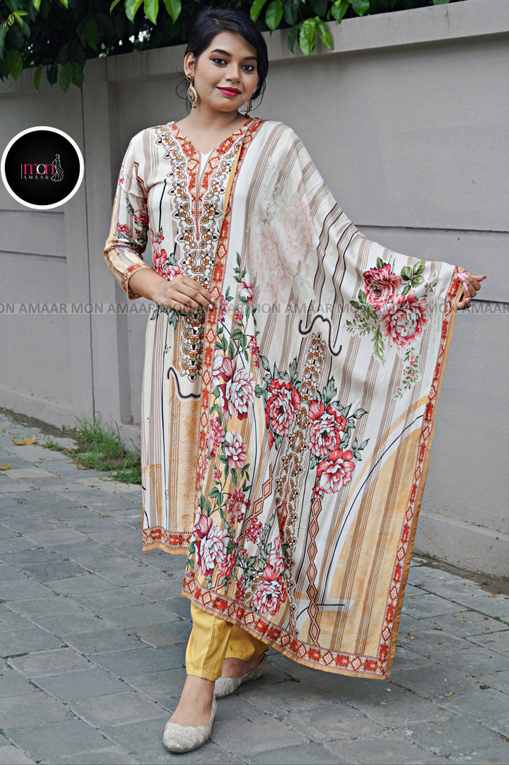Sundar Aangan - Pakistani Style Muslin Crepe Kurti set