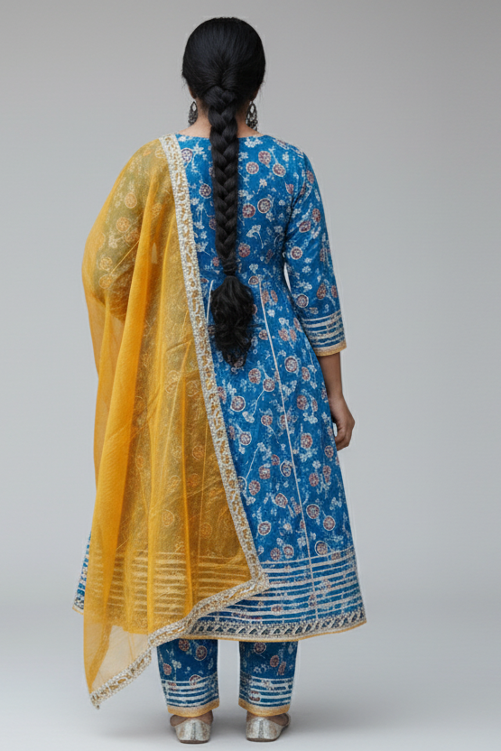 Filmy Dreams- Anarkali Kurti Set With Small Bag