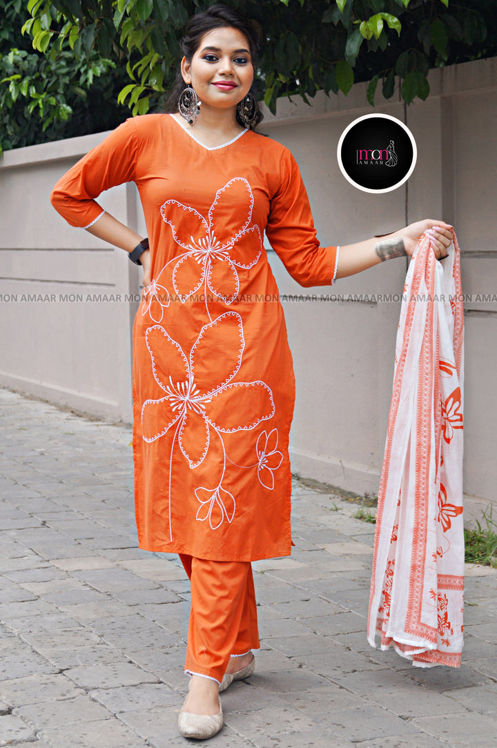 Sweet Pankhuri -Cotton Kurti Set