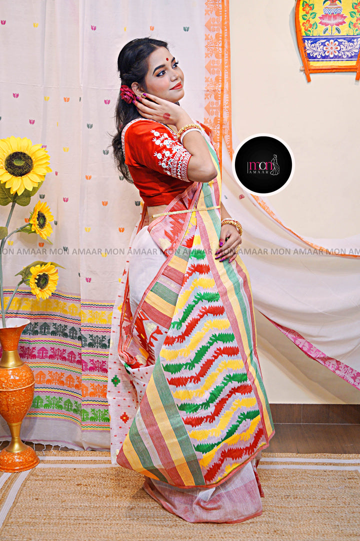 Devdas Ki Paro- Bangladeshi Style Dhakai Jamdani Saree