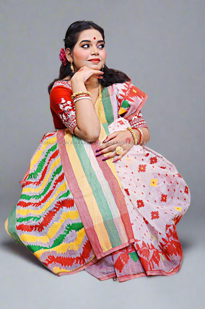 Devdas Ki Paro- Bangladeshi Style Dhakai Jamdani Saree