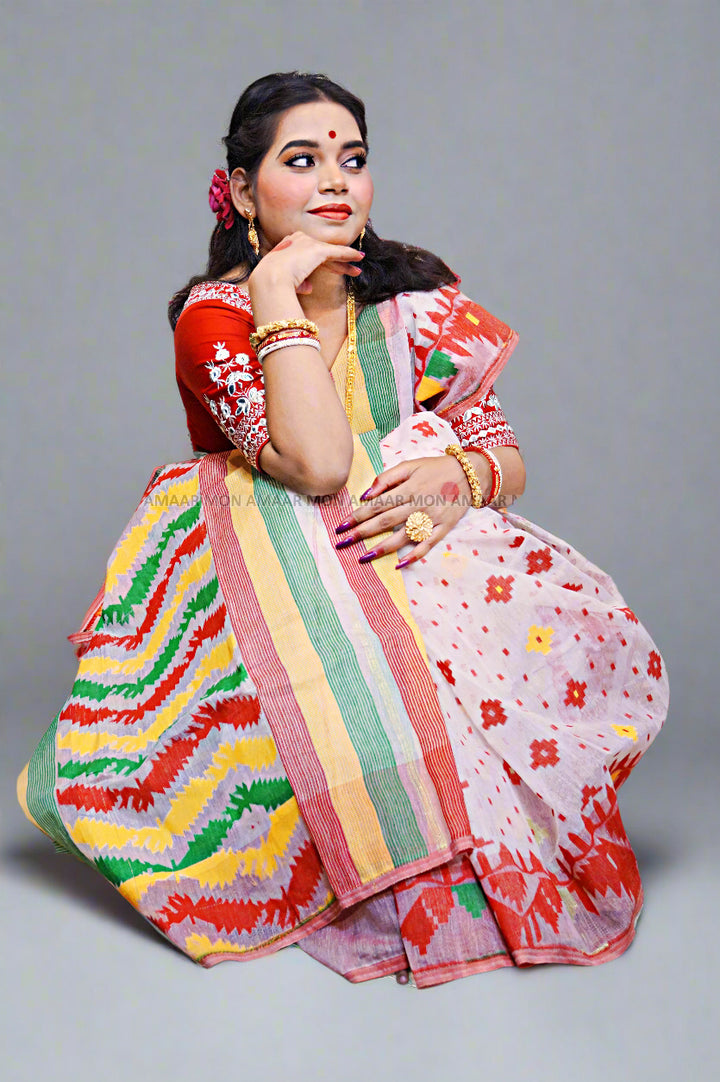 Devdas Ki Paro- Bangladeshi Style Dhakai Jamdani Saree