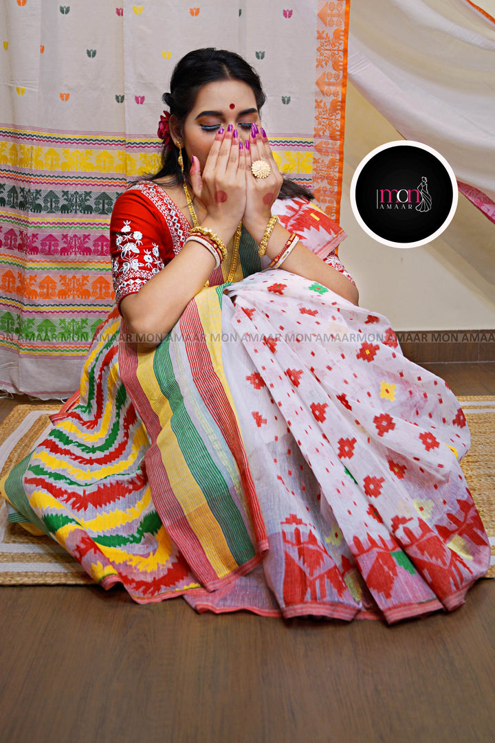 Devdas Ki Paro- Bangladeshi Style Dhakai Jamdani Saree