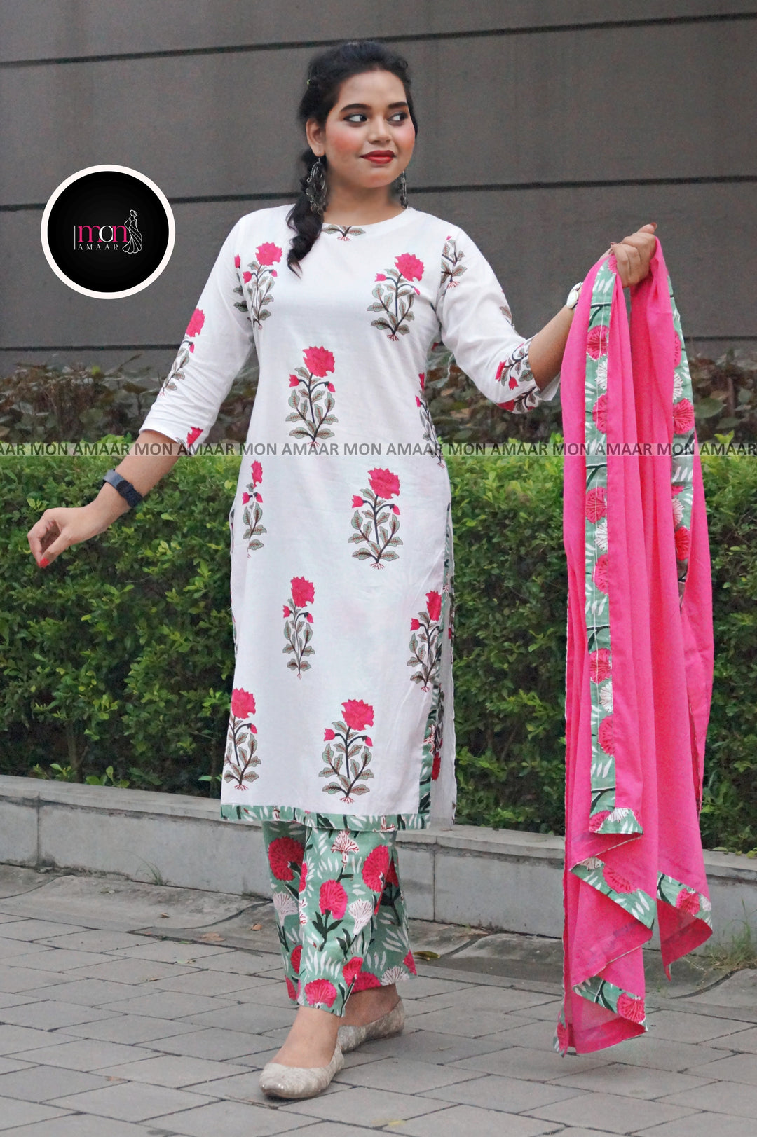 Peace In Garden - Cotton Kurti Set