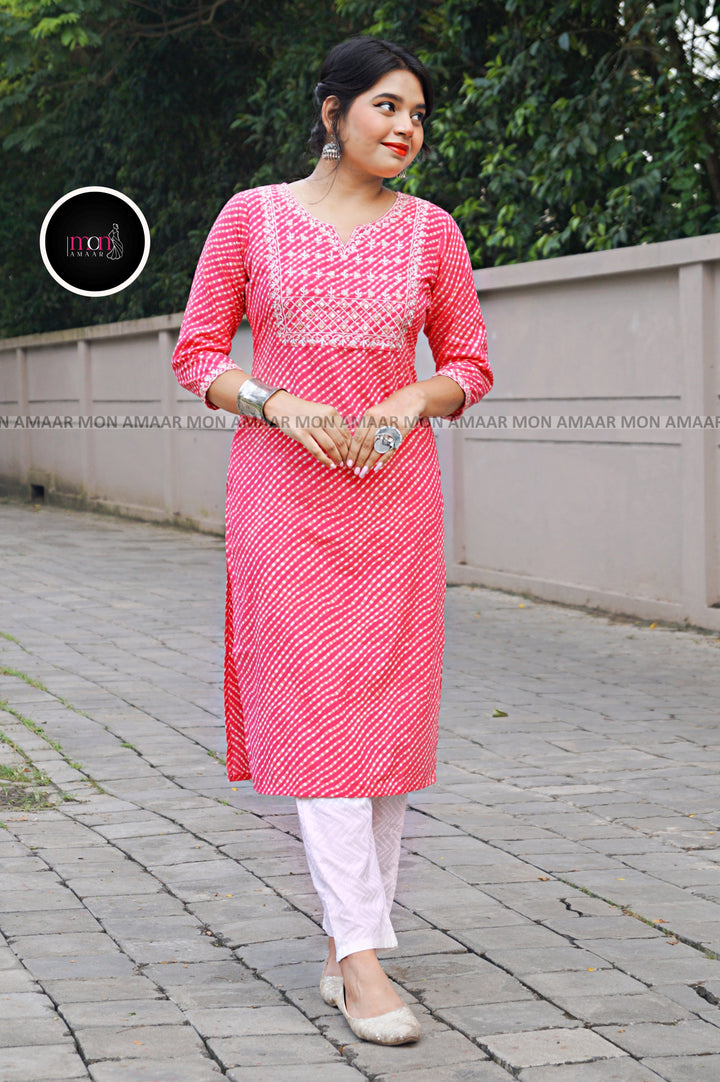 Pink City- Cotton Kurti Set
