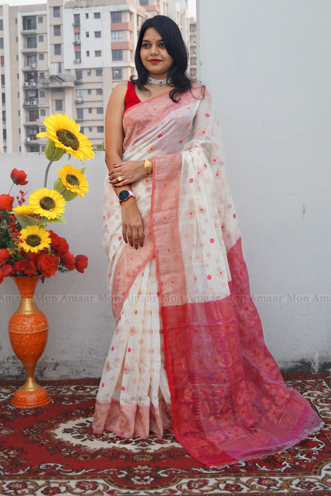 Bodhisattika  Dhakai Jamdani Saree(without Blouse Piece)