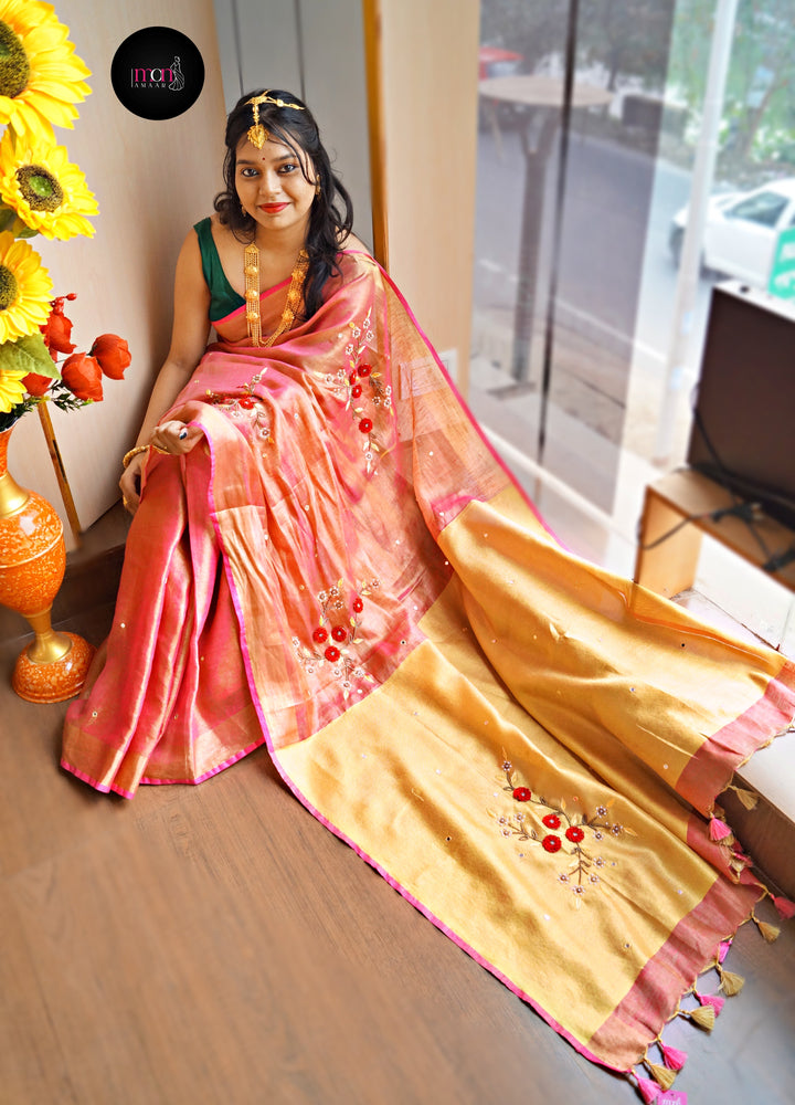 The Fabric Of Dreams (Pure Tissue Linen Saree)