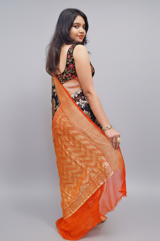 Work Of Art -Pure Khaddi Georgette Banarasi Saree