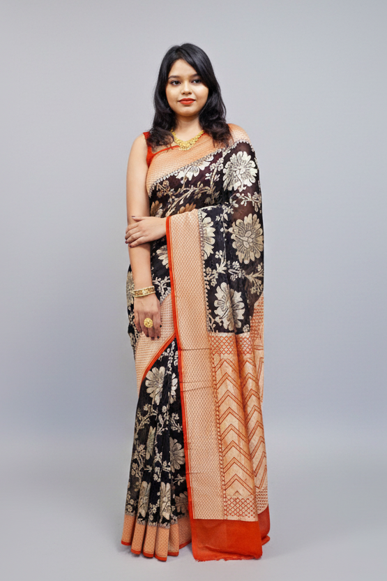 Work Of Art -Pure Khaddi Georgette Banarasi Saree
