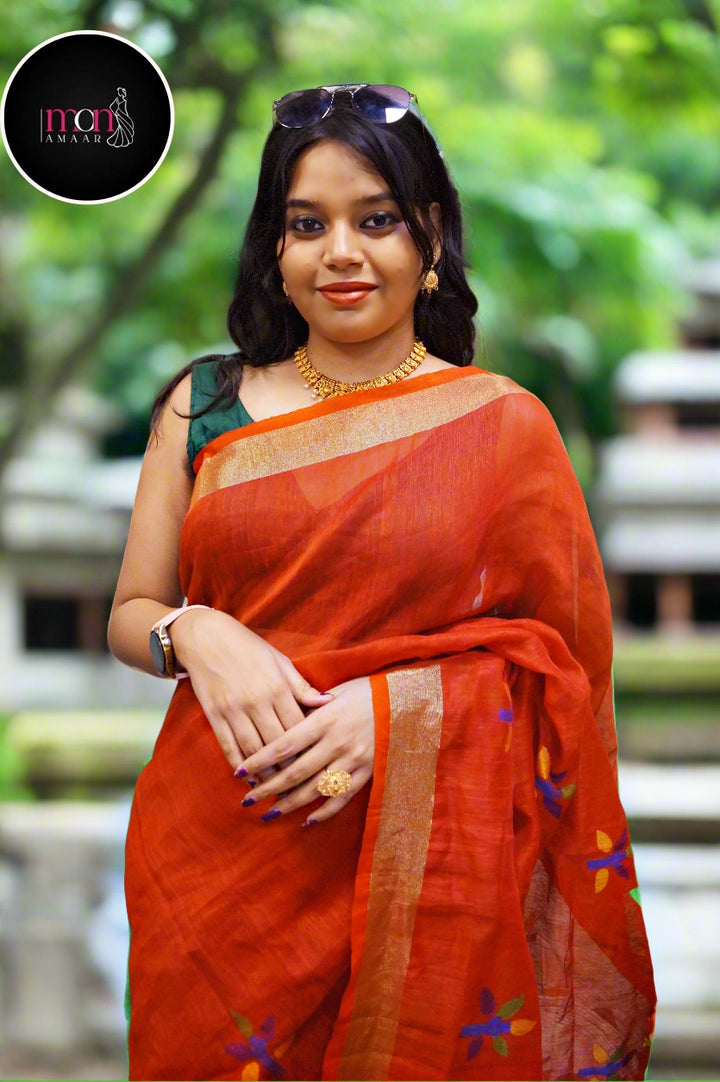 Bengal’s Weaving Tradition (Silk Linen Saree)