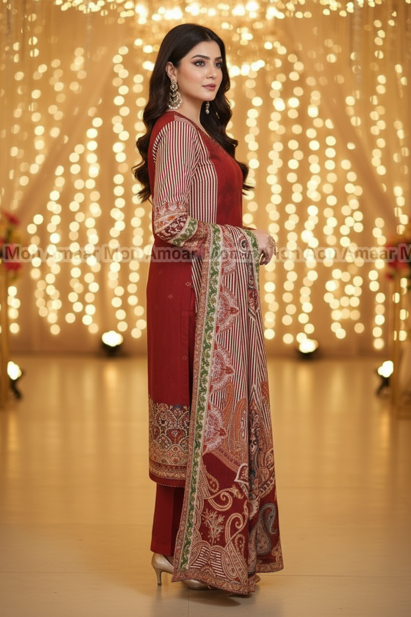 Mirrored Grace-Pakistani Style Kurti Set