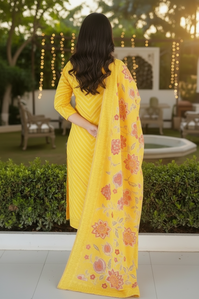 Nazaakat -Muslin Crepe Pakistani Style Kurti Set