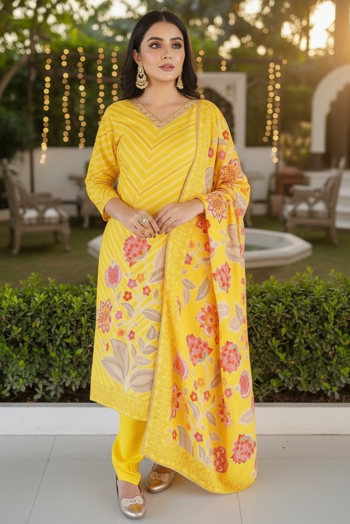 Nazaakat -Muslin Crepe Pakistani Style Kurti Set