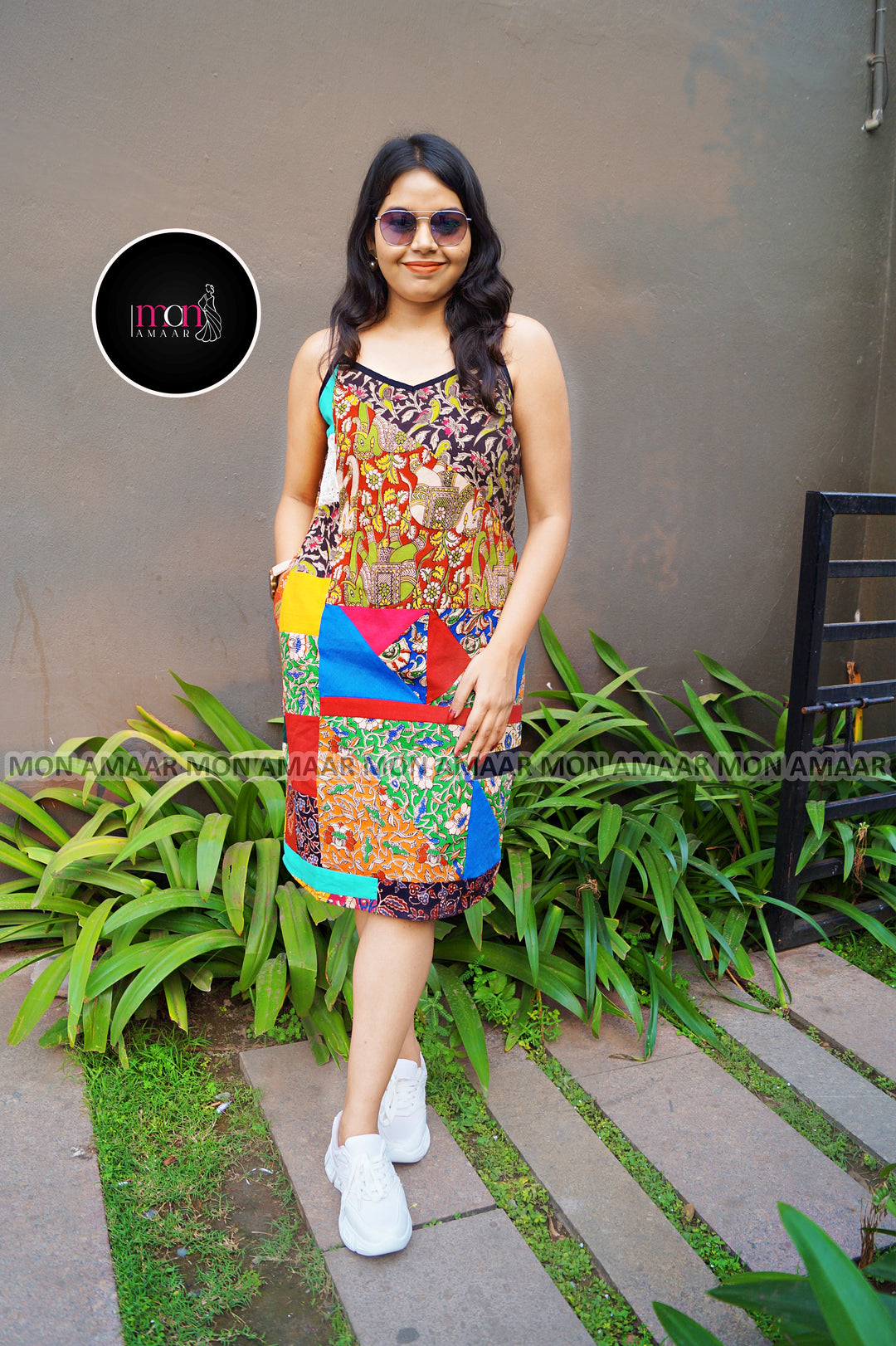 Heritage Hues -Pure Ethnic Collage  Cotton Dress