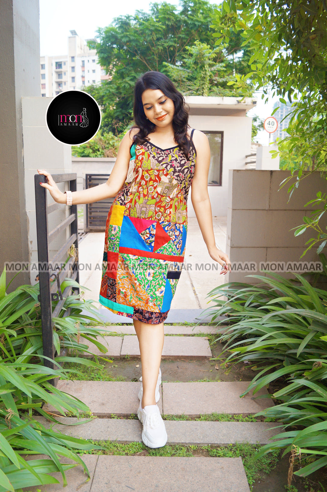 Heritage Hues -Pure Ethnic Collage  Cotton Dress