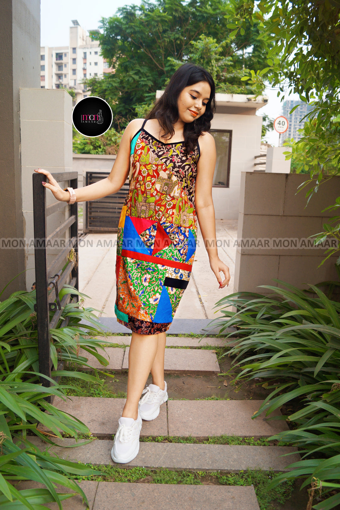 Heritage Hues -Pure Ethnic Collage  Cotton Dress