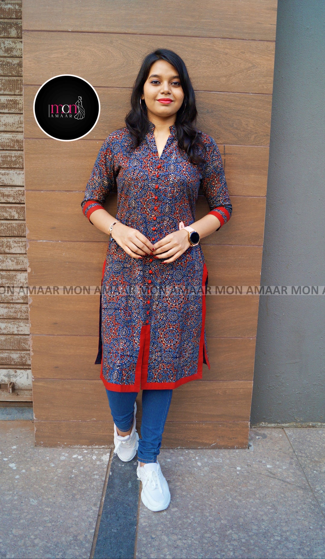 Earth Bloom-Pure Sustainable Hand Block Ajrakh Kurti