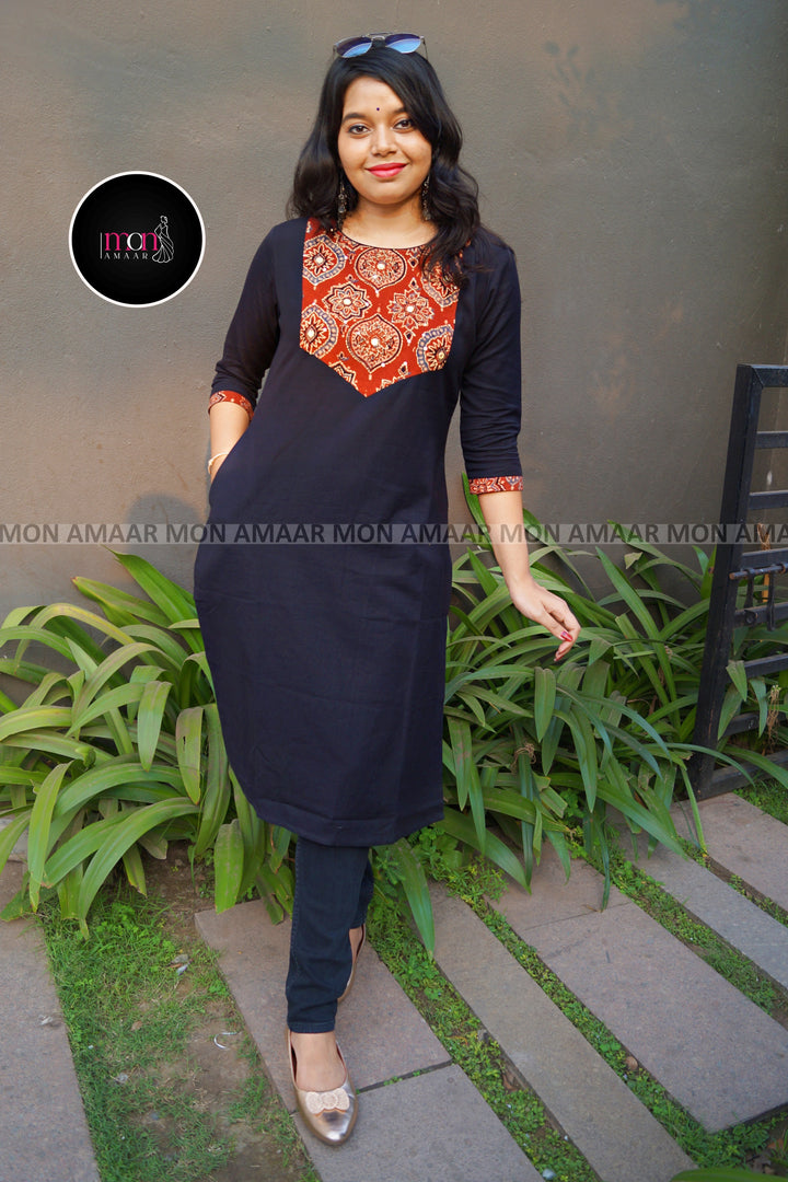 Slit & Style - Sustainable Hand Block Ajrakh Kurti