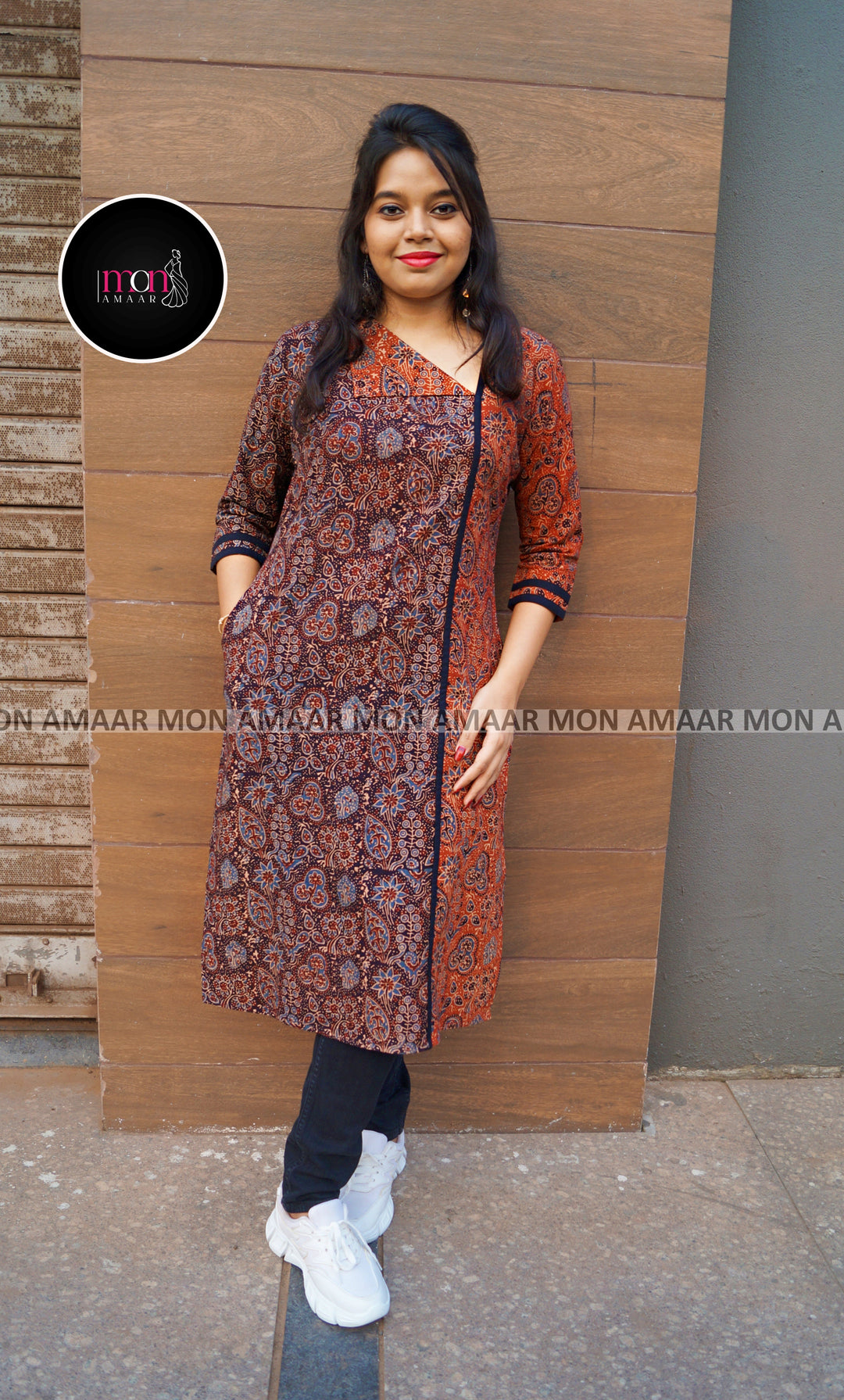 Ajrakh Grace- Sustainable Hand Block Ajrakh Kurti