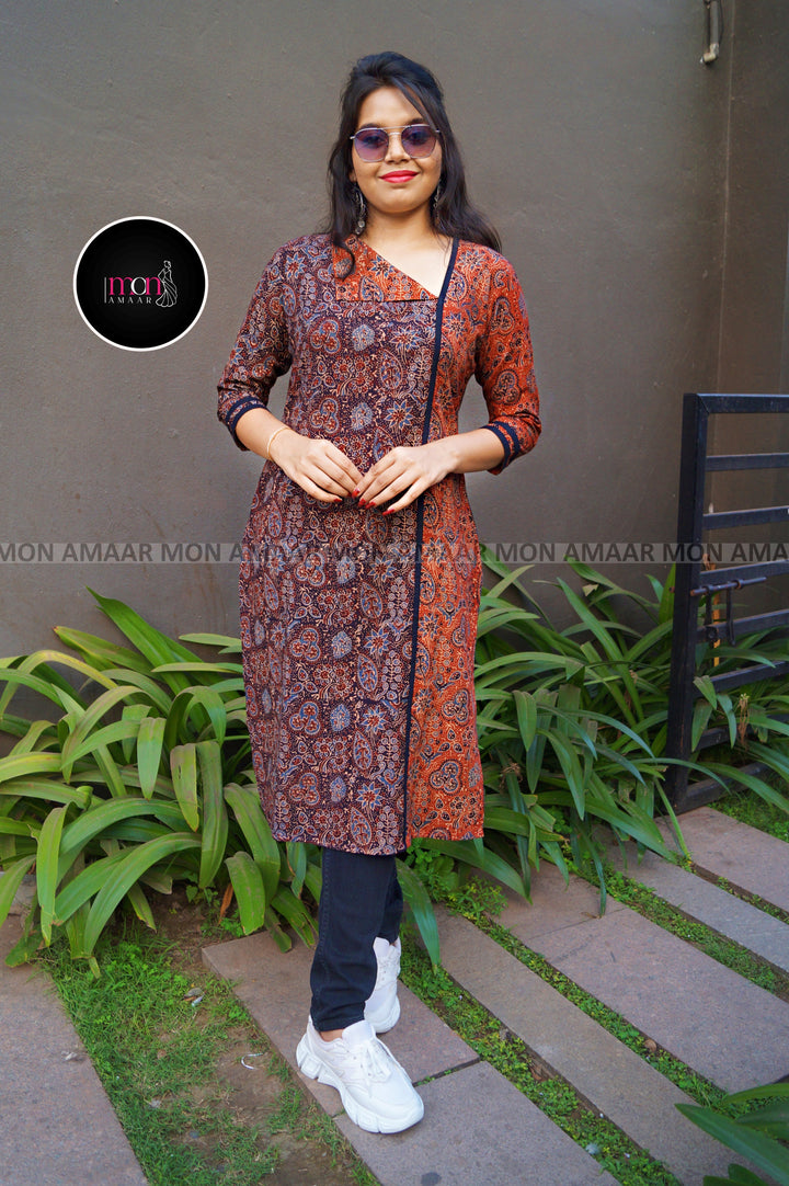 Ajrakh Grace- Sustainable Hand Block Ajrakh Kurti